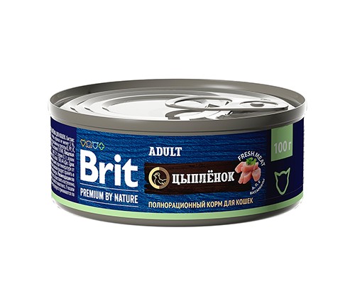 Brit Premium by Nature с мясом цыплёнка д/к. кс 100г