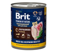 Brit Premium By Nature д/собак баранина и рубец, кс 850г