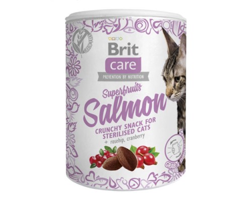 Brit Care Superfruits Лосось лакомство для стерил. кошек 100г