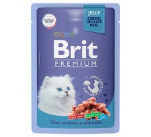 Brit Premium пауч для котят Кусочки в желе Телятина и морковь, 85г