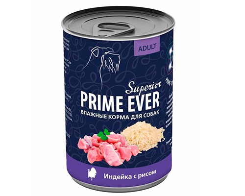 PRIME EVER Superior ADULT Dog индейка с рисом, кс. 400г