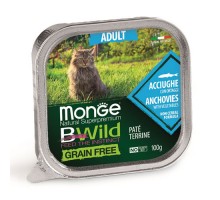 Monge Cat BWild GRAIN FREE д/к анчоусы с овощами кс, 100г