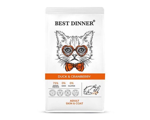 Best Dinner Adult Cat Skin&Coat Утка/клюква, 400гр