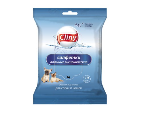 Cliny Салфетки влажные гигиенические для собак и кошек 10 шт