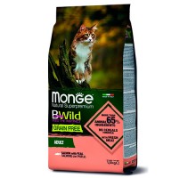 Monge Cat BWild GRAIN FREE Лосось/горох для взрослых кошек, 1,5кг