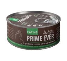 Prime Ever 4B Цыпленок с овощами в желе для кошек, 80г