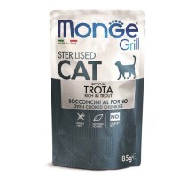 Monge Cat Grill Pouch д/к стерил итальянская форель, 85г
