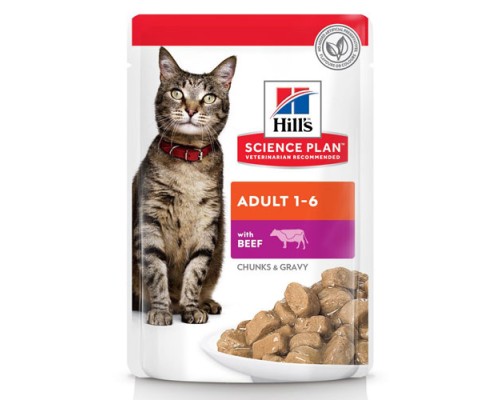 Hill's Feline Adult с Говядиной, пауч 85г