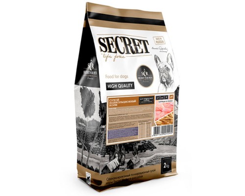 Secret Premium для собак мелких пород Курица и рис, 2кг