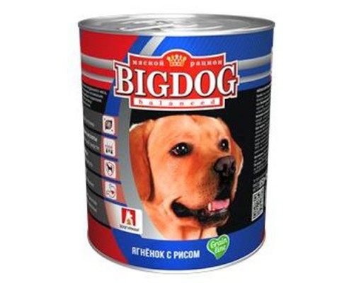 BIG DOG Ягненок с рисом, 850г