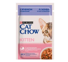 Cat Chow д/кот. Kitten с ягненком и кабачками в соусе, пауч 85г
