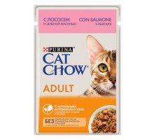 Cat Chow д/к. Adult с лососем и зеленой фасолью в желе, пауч 85г
