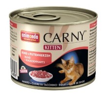 ANIMONDA Carny Kitten говядина + сердце индейки для котят