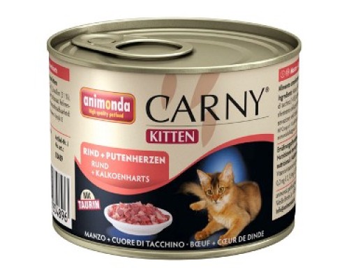 ANIMONDA Carny Kitten говядина + сердце индейки для котят