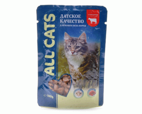 All Cats Паучи с ГОВЯДИНОЙ в соусе, для кошек, 85гр