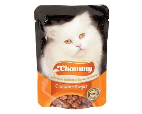 Chammy для кошек в соусе Печень, 85 гр