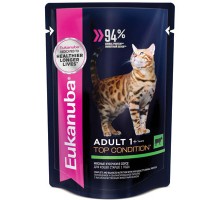 EUK Cat паучи для кошек с говядиной в соусе 85г (24шт.)