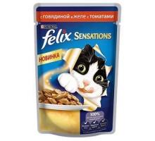 FELIX Sensations с говядиной и томатами, 85г (1шт)