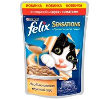 FELIX Sensations в Удивительном соусе с Говядиной с томатами, 85г (1шт)