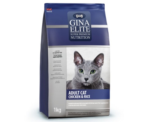 GINA Elite ADULT CAT Chicken & Rice корм для кошек с Курицей/рис