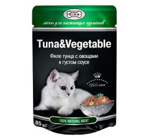GINA Паучи для кошек Тунец/Овощи, 85г