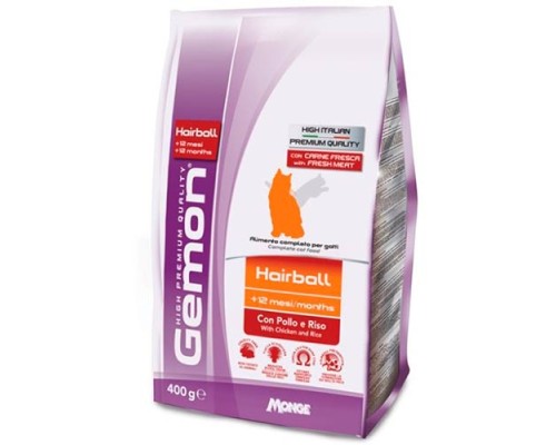 Gemon Cat Hairball для выведение шерсти д/к курица/рис, 400гр