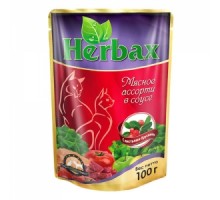 Herbax Мясное ассорти в соусе с листьями брусники, 100г