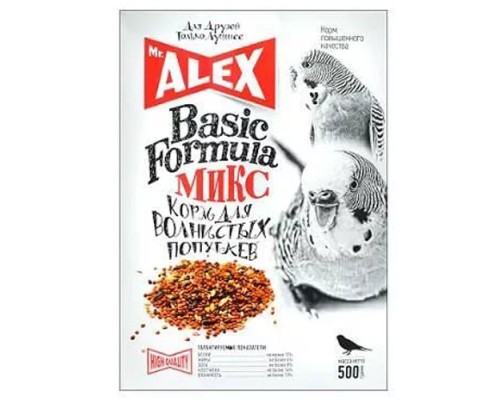 Mr.Alex Basic Микс для волнистых попугаев,  500г