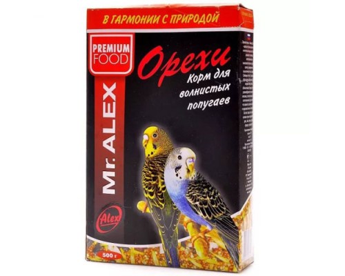 Mr.Alex Корм для волнистных попугаев «Орехи», 500г