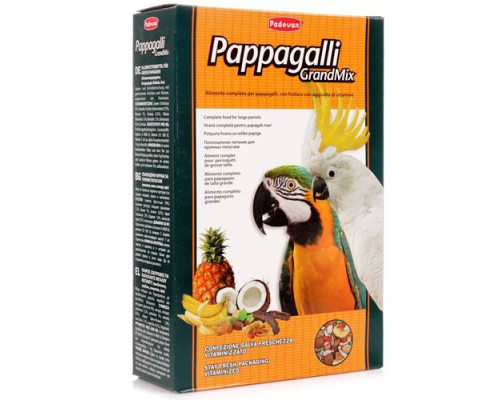 PADOVAN GRANDMIX pappagalli корм для крупных попугаев, 600г