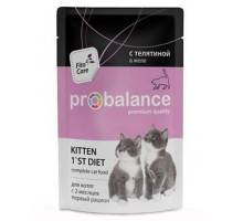 ProBalance KITTEN 1`ST DIET, для котят с Телятиной, пауч 85г (1шт.)