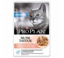 Pro Plan NUTRISAVOUR Housecat кусочки в соусе, лосось, пауч 85г, (1шт)