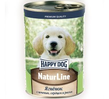Happy dog д/щенков Ягненок с печенью, сердцем и рисом, кс 410г