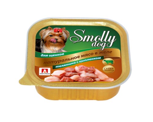 Smolly Dog телятина с цыпленком для щенков, 100г