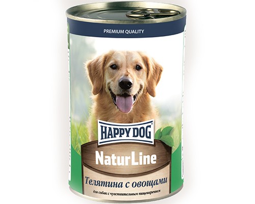 Happy dog кусочки в соусе телятина с овощами, кс 410г