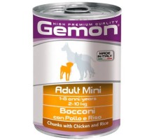 Gemon Dog Mini д/с.м.п. кусочки курицы с рисом, 415г