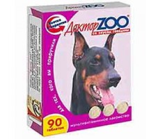 ДОКТОР ZOO Витамины для собак Со вкусом говядины, 90т.