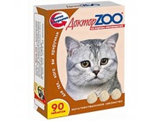 Витамины Доктор Зоо для кошек Со вкусом копченостей, 90т.