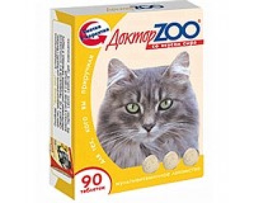Витамины Доктор Зоо для кошек Со вкусом сыра, 90т.
