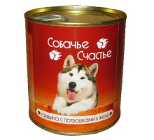 Собачье Счастье Говядина с потрошками в желе кс, 410г
