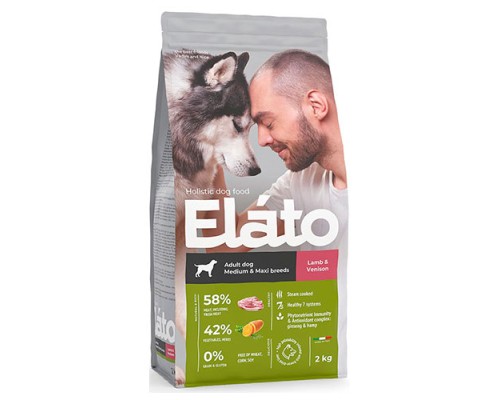 Elato Holistic Adult Dog Medium & Maxi Lamb & Venison, 2кг