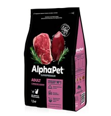 Alpha Pet SuperPremium для взрослых кошек Говядина и печень 400г