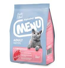 Alpha Pet MENU для взрослых кошек Говядина 1,5кг