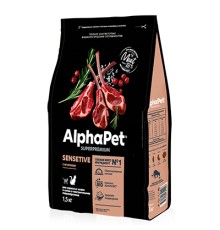 Alpha Pet SuperPremium для кошек с чувств. пищеварением Ягненок 400г