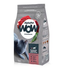 Alpha Pet WOW для взрослых кошек Говядина и печень 750г