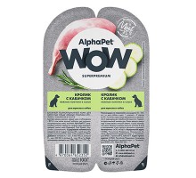 Alpha Pet WOW блистер д/собак Кролик/кабачок нежные ломтики в соусе для взрослых собак, 100г
