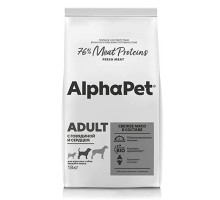 Alpha Pet SuperPremium для взрослых собак крупных пород Говядина и сердце 18кг