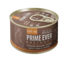 Prime Ever 1A Delicacy Мусс цыпленок с тунцом и креветками для кошек, 80г