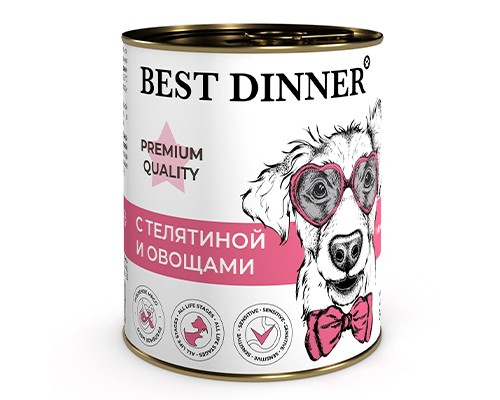 Best Dinner Меню №4 С телятиной и овощами для собак кс 340г