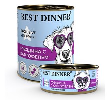 Best Dinner Exclusive Vet Profi Urinary Говядина с картофелем для собак кс 100г